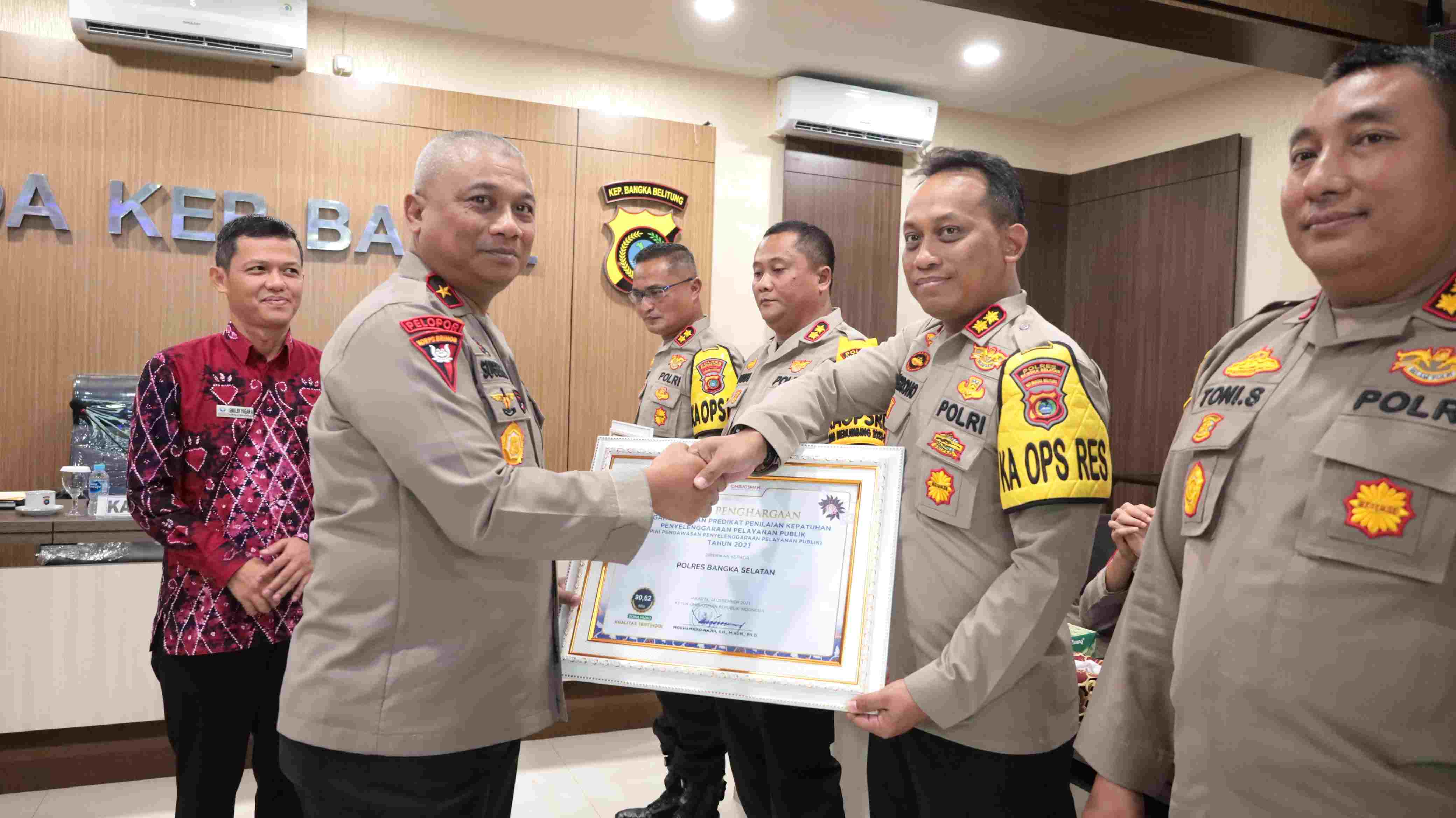 Selamat... Polres Basel Raih Juara 3 Pelayanan Publik