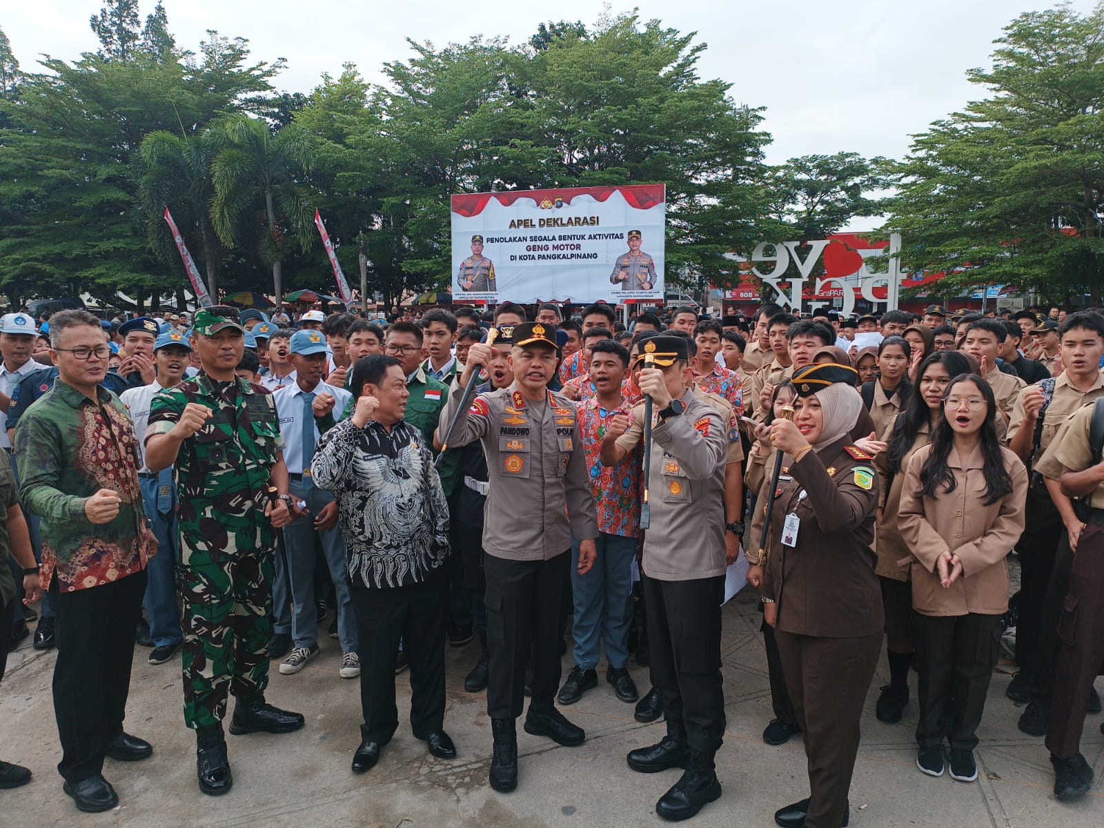 Polresta Pangkalpinang, Forkopimda dan Masyarakat Deklarasi Penolakan Geng Motor di Pangkalpinang