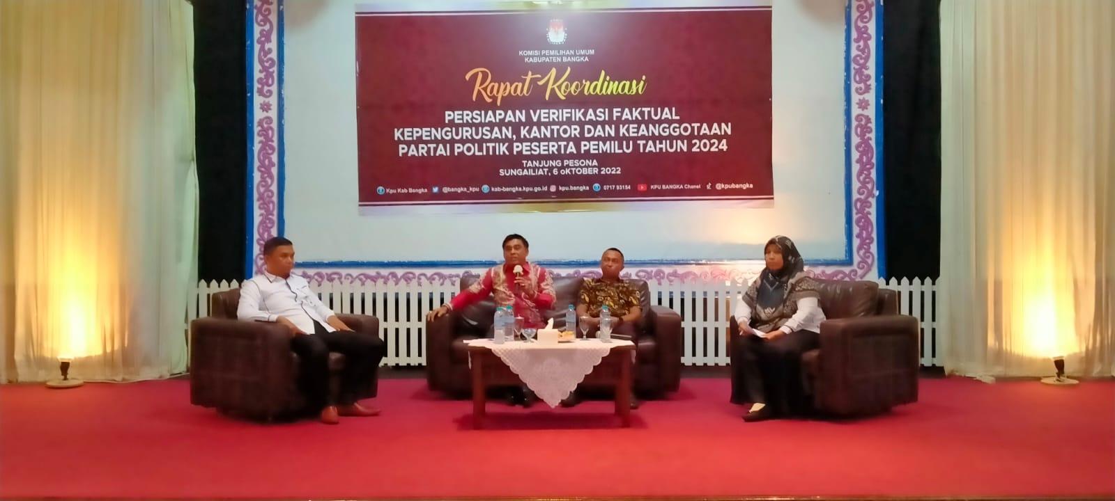 Parpol Diminta Bersiap, KPU Bangka akan Verifikasi Faktual