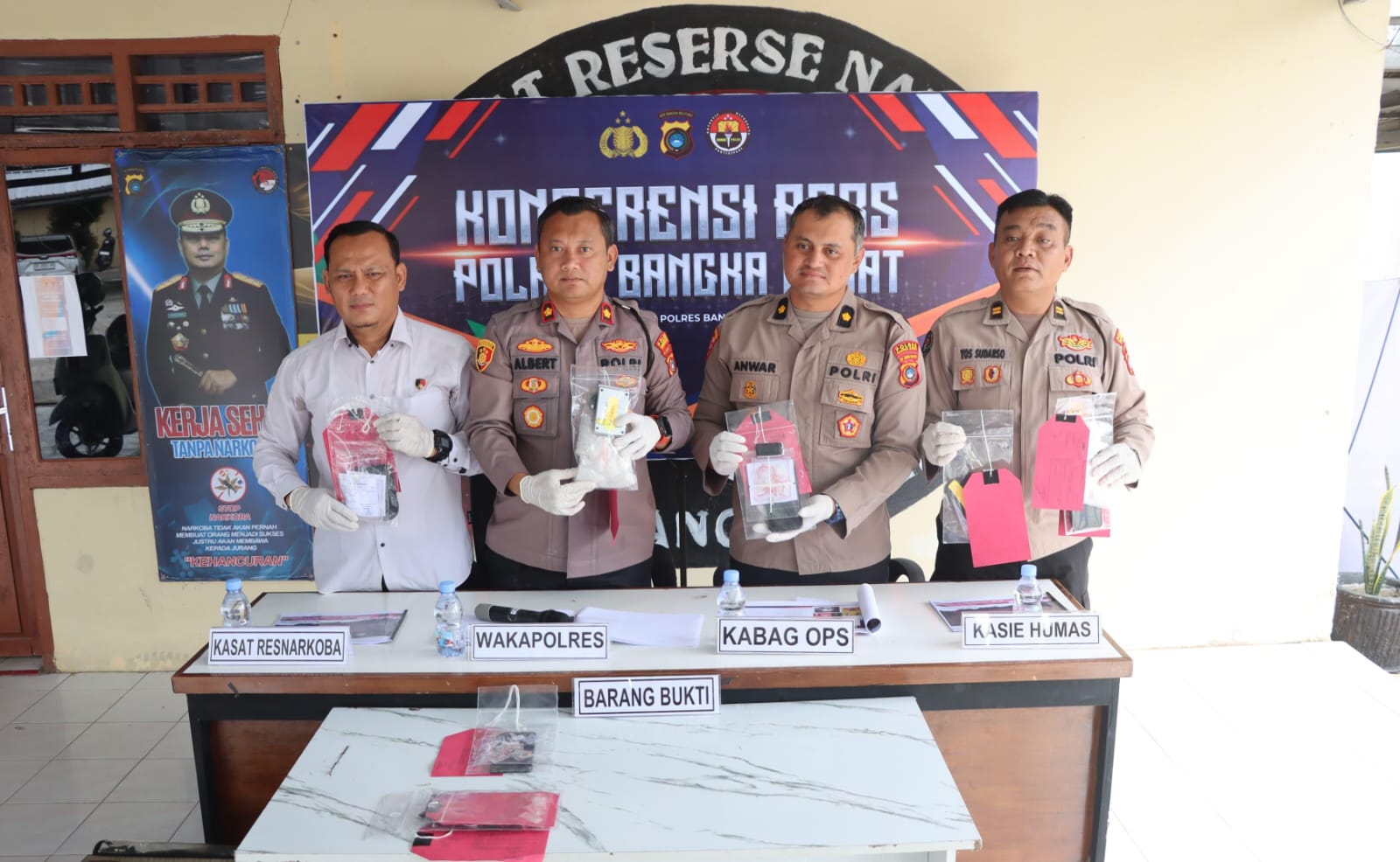 Setengah Kilo Sabu Hasil Operasi Antik Dipamer Polres Bangka Barat