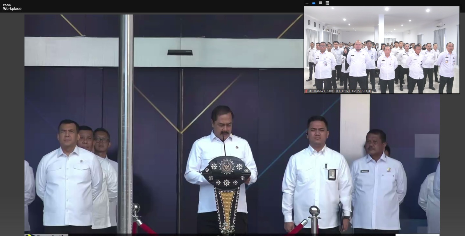 Jajaran Kanwil Kemenkum, Kemen HAM dan Ditjen Imigrasi Babel Ikuti Apel Bersama