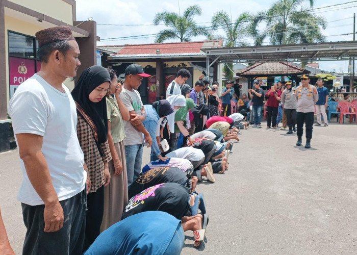 Polsek Bukit Intan Deklarasikan Pembubaran Geng Motor, Belasan Remaja Kena Semprot Kapolresta