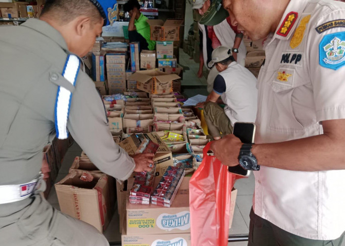 Satpol PP Bangka Sita Puluhan Bungkus Rokok Ilegal di Belinyu