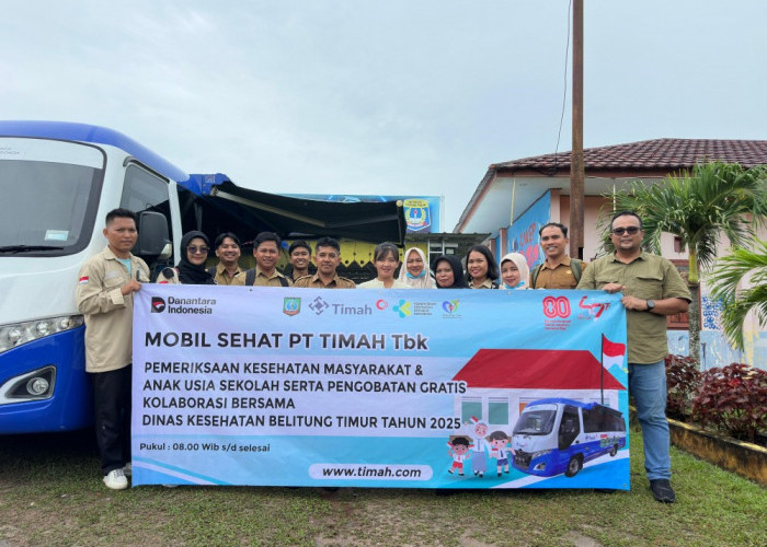 PT Timah Hadirkan Pelayanan Mobil Sehat di SMP Negeri 1 Simpang Pesak