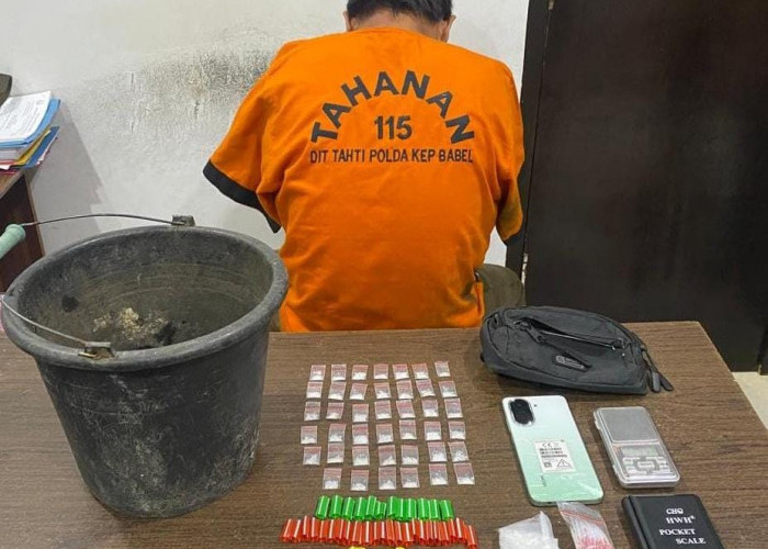 Simpan Puluhan Klip Sabu Di Kontrakannya, Pria Asal Pangkalpinang Diamankan Polda Babel