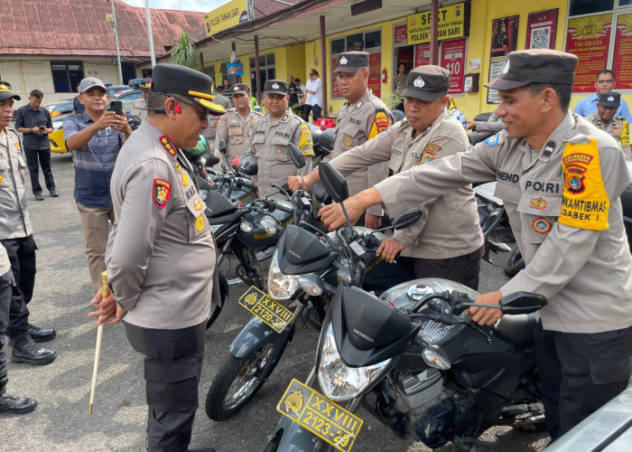 Kapolresta Pangkalpinang Cek Kesiapan Personel dan Kendaraan Dinas di Polsek Taman Sari