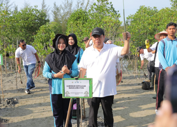 Gubernur Hidayat Arsani Pimpin Penanaman Massal 3.300 Bibit di Pantai Menuang
