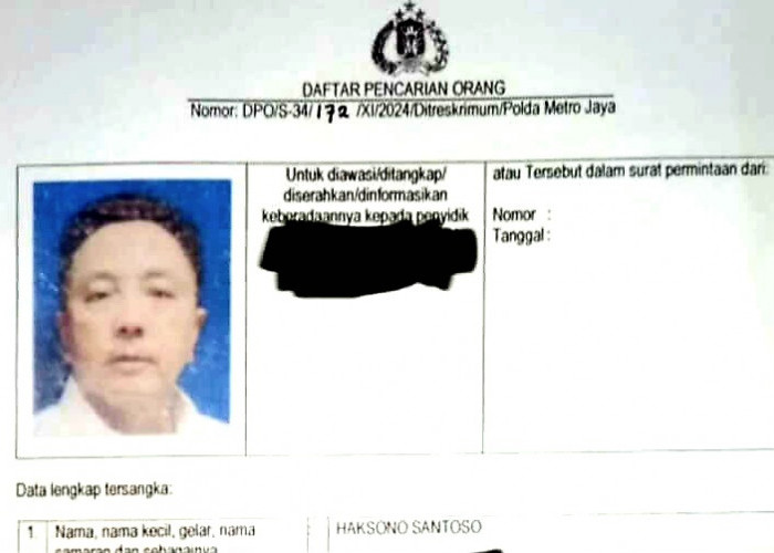 Polda Metro Benarkan Haksono Santoso Jadi Tersangka dan Masuk DPO