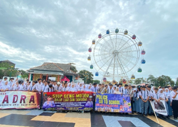 Polres Basel Gelar Aksi Tolak Geng Motor Bersama SMA N 1 Toboali 