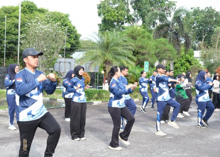Kanwil Kemenkum Babel Gelar Senam Pagi Bersama, Wujudkan Pegawai Sehat, Bugar, dan Produktif