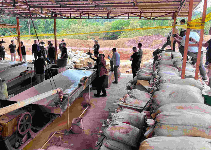 Bareskrim Polri Gerebek Lokasi Pengelolaan Pasir Timah Ilegal di Beltim, Dua Orang Diamankan