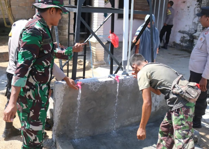 Siap Pakai !! Sumur Bor Titik Pertama sasaran fisik TMMD ke 121 Kodim 0413/Bangka Siap Dialirkan