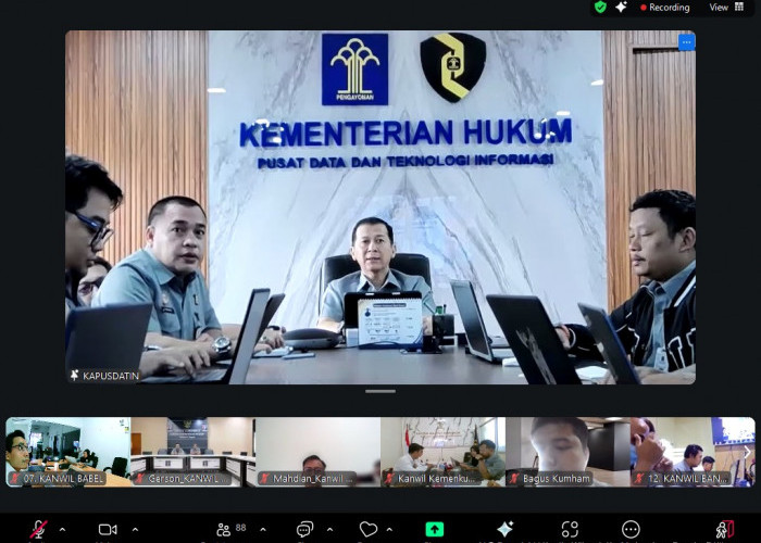 Kanwil Kemenkum Babel Ikuti Rapat Evaluasi Pengelolaan Akses Internet