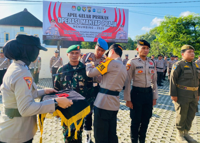 Polresta Pangkalpinang Apel Gelar Pasukan OMP Menumbing 2025, Siap Amankan Pilkada Ulang Pangkalpinang 2025
