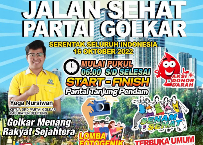 Pecah Rekor MURI, Jalan Sehat Partai Golkar di Belitung Dimeriahkan Lomba Fotogenik dan Ratusan Doorprize