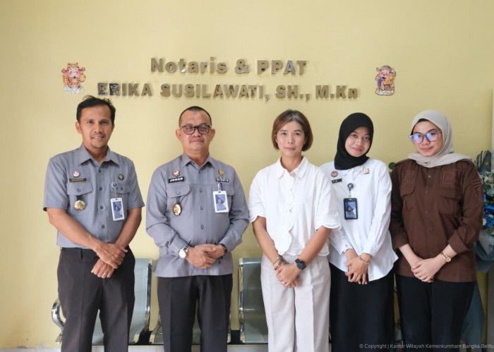 Kanwil Kemenkum Babel Laksanakan Pengawasan dan Sinkronisasi Data Fidusia Di Kantor Notaris Bangka
