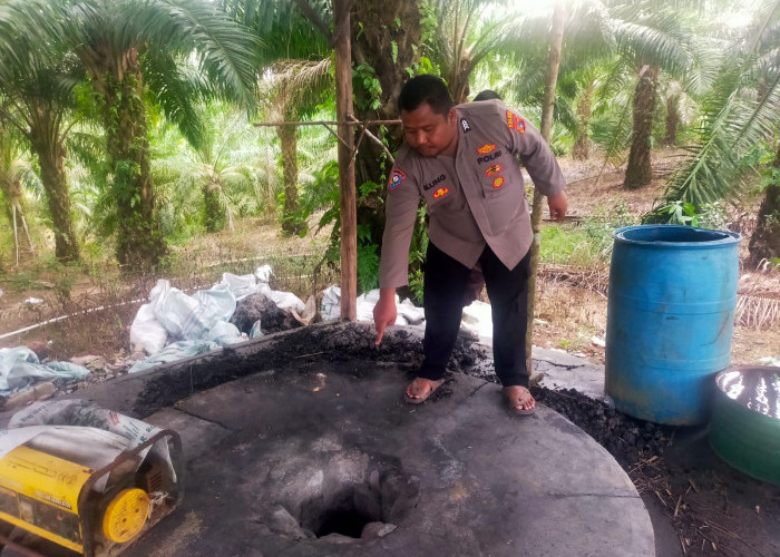 Polsek Airgegas Cek Info Tempat Peleburan Cetak Timah Balok di Tengah Kebun Sawit, Ini Hasilnya 