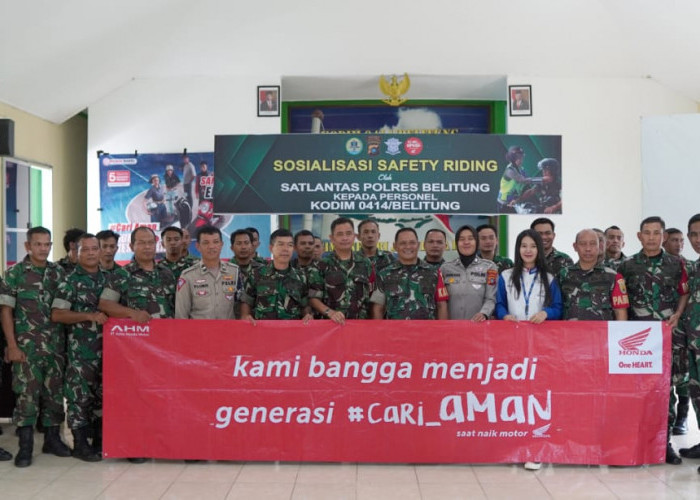 Sinergi Edukasi Safety Riding Gagah Bersama Pasukan Kodim Tanjungpandan