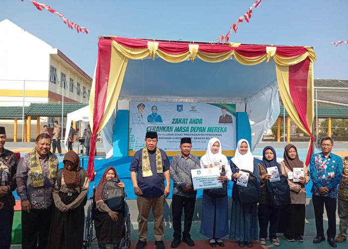 Pemprov dan Baznas Babel Salurkan Bantuan dan Peduli Pendidikan