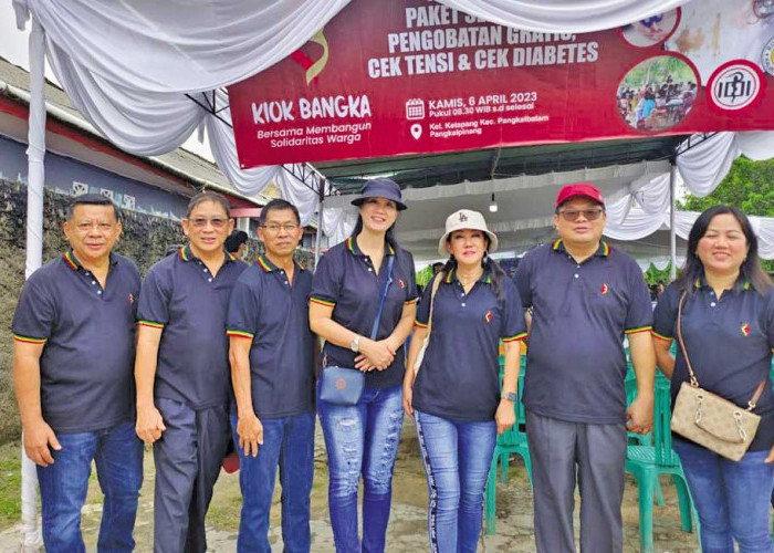 Giok Bangka & RS KIM Gelar Bhakti Sosial Paket Sembako & Pengobatan 
