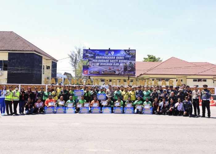 Polda Babel dan Honda Babel Gelar Perlombaan dan Edukasi Safety Riding Bersama Ojol
