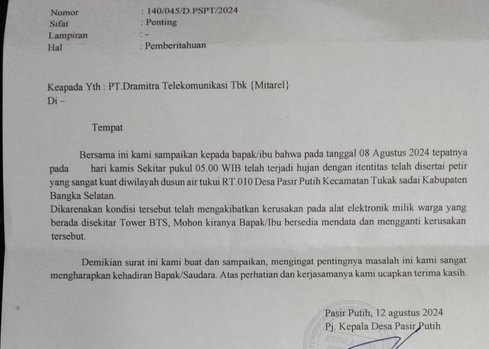 Bersebelahan dengan Tower BTS, Rumah Warga Desa Pasir Putih Tersambar Petir, Satu Orang Alami Kerusakan Saraf