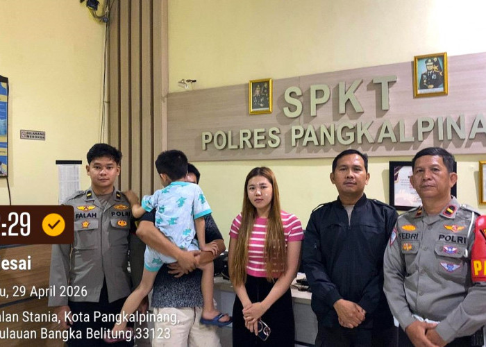 Respon Cepat Polresta Pangkalpinang, Anak Berkebutuhan Khusus Asal Jebus yang Tersesat Berhasil Dipulangkan