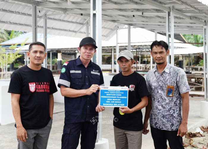 PT Timah Dukung Pembangunan Pujasera di Desa Bencah, Gairahkan Ekonomi Lokal