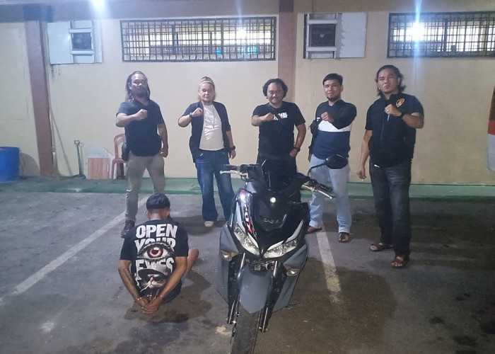 Tim Opsnal Bersama Buser Macan Selatan Tangkap Pelaku Curanmor Hingga ke Muntok 