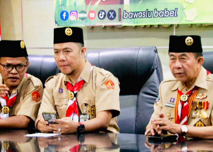 Bawaslu Babel dan Kwarda Babel Kukuhkan Kepengurusan Saka Adhyasta Pemilu Perkuat Pengawasan Partisipatif