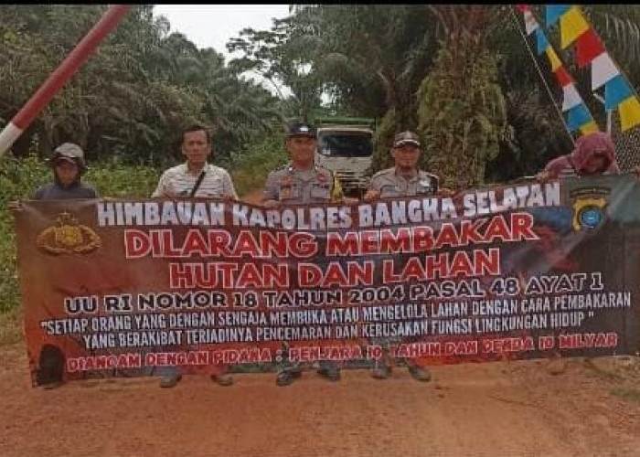 Polsek Simpang Rimba Himbau Warga Jangan Bakar Lahan, Kapolsek: Bisa Pidana!