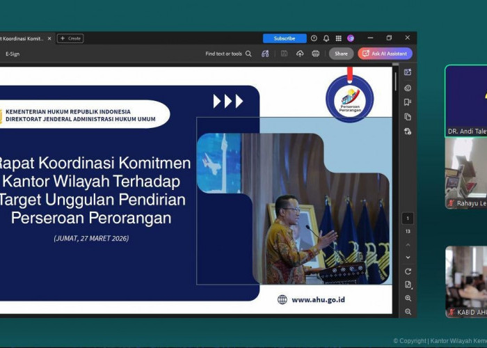 Kanwil Kemenkum Babel Tegaskan Komitmen Dukung Target Nasional Perseroan Perorangan Tahun 2026