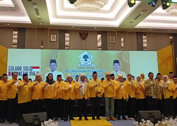 Di Pelantikan Ketua DPD Golkar Babel, Bahlil Lahadalia Pesan Harus Jadi Partai Solid dan Paten