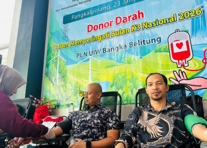 PLN Babel Gelar Donor Darah Peringati Bulan K3 Nasional 2026: Setetes Darah Sangat Berharga bagi Nyawa Manusia