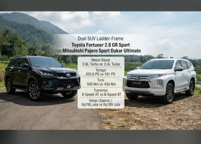Toyota Fortuner vs Mitsubishi Pajero Sport: Pilih Mana? Ini Perbandingan Spek dan Harganya