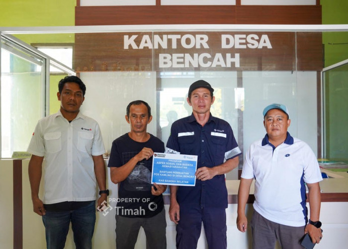 Dukung Keamanan Warga, PT Timah Bantu Bangun Pos Kamling di Desa Bencah