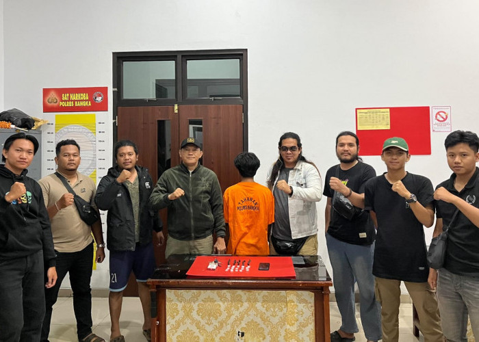 Satresnarkoba Polres Bangka Tangkap Pria Pembawa 15 Paket Sabu di Mendo Barat