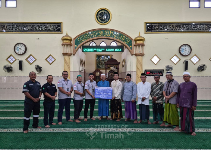 PT Timah Bantu Sarana dan Prasarana Masjid Agung Darussalam di Belitung Timur