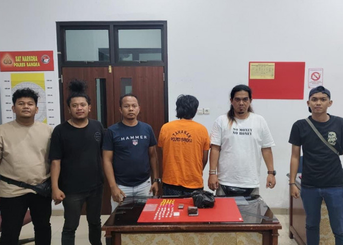 Satresnarkoba Polres Bangka Amankan RA dan BB Sabu 28 Paket 