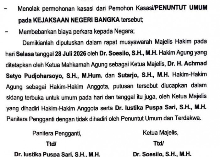 Nama Baik Dipulihkan, Mantan Ketua Bawaslu Bangka Sugesti Resmi Bebas Murni Usai MA Tolak Kasasi Jaksa