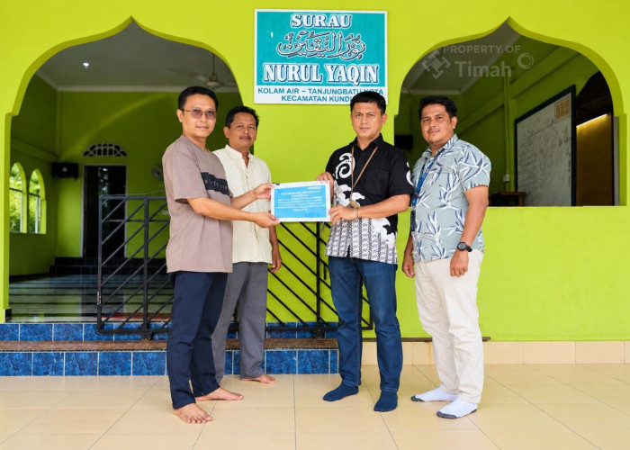 PT Timah Perkuat Fasilitas Surau Nurul Yaqin di Tanjung Batu Kota