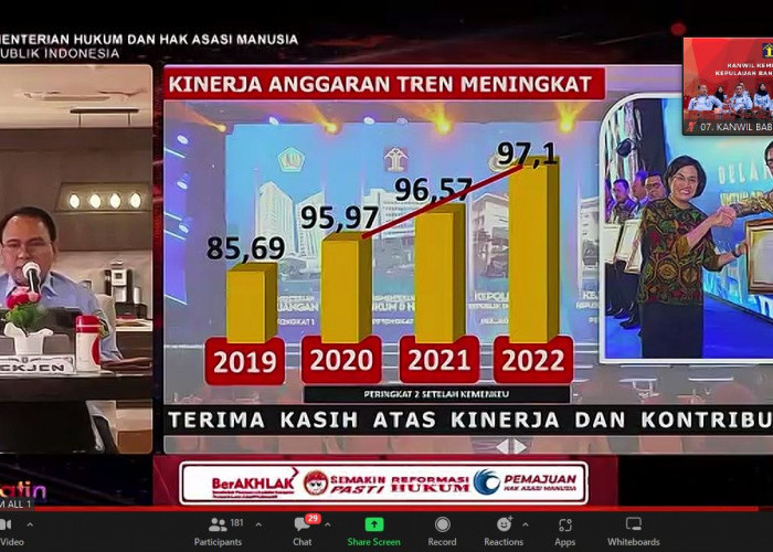 Jajaran Kemenkumham Babel Ikuti Arahan Sekjen, Ini yang Disampaikan