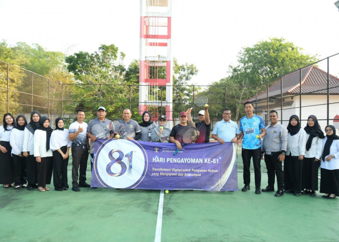 Semarak Hari Pengayoman ke-81, Kanwil Kemenkum Babel Gelar Turnamen Tenis Lapangan