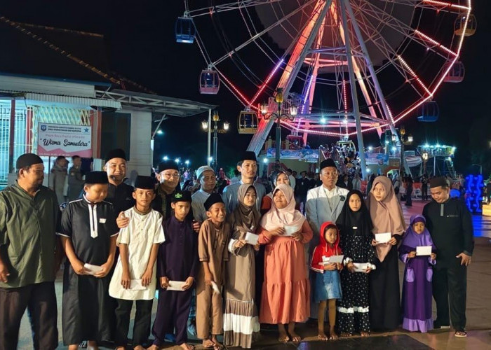 Tob Creative Bersama Kemenag Basel Santuni Puluhan Anak Yatim Piatu, Bonus Menaiki Wahana Permainan Gratis 