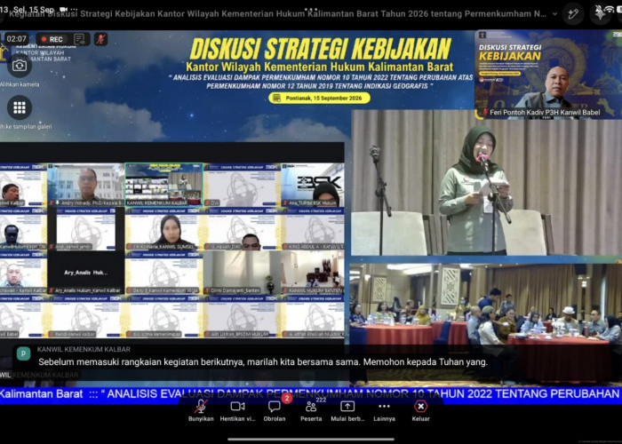 Kanwil Kemenkum Babel Ikuti Diskusi Strategi Kebijakan Hukum Penguatan Indikasi Geografis