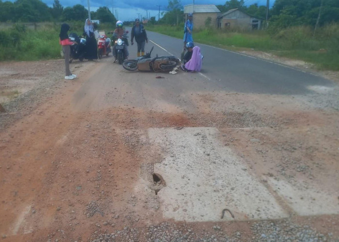 Crossing Jalan Untuk Tambak Udang di Sadai Membahayakan Pengguna Jalan, Berulang Kali Terjadi Kecelakaan 