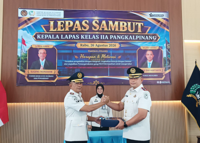 Tongkat Estafet Lapas Pangkalpinang Berganti, Sugeng Indrawan ke Febie Dwi Hartanto