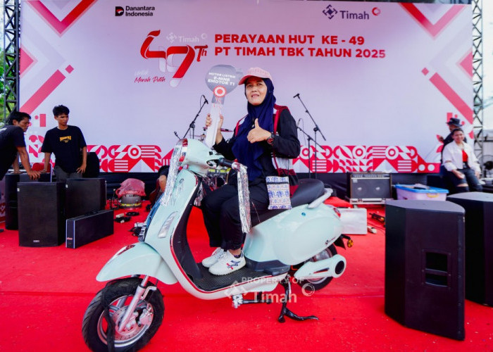 Raih Hadiah Motor Impian, Harapan dan Doa Deni dan Kurninarti Terkabul di Pekan Sehat HUT Ke-49 PT Timah 