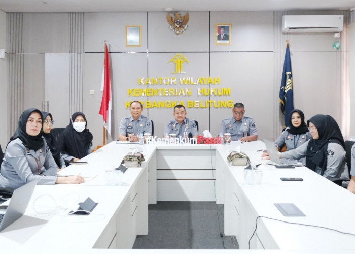 Kanwil Kemenkum Babel Ikuti Konferensi Pers UU KUHP, UU KUHAP, dan UU Penyesuaian Pidana