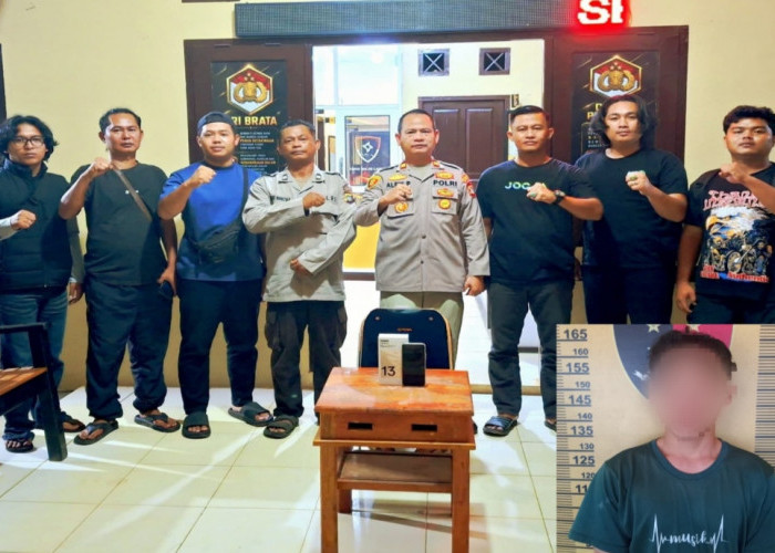 Polsek Simba Tangkap Seorang Pria Usai Sholat Jum'at di Pangkalpinang, Curi HP di Konter 